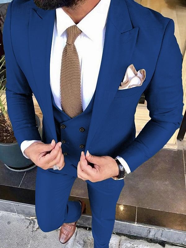 Uomo Matrimonio Completi A lancia Avorio Borgogna Tinta unita Vestibilità su misura 3 pezzi Monopetto a un bottone del 2025 a $138.99 –P12