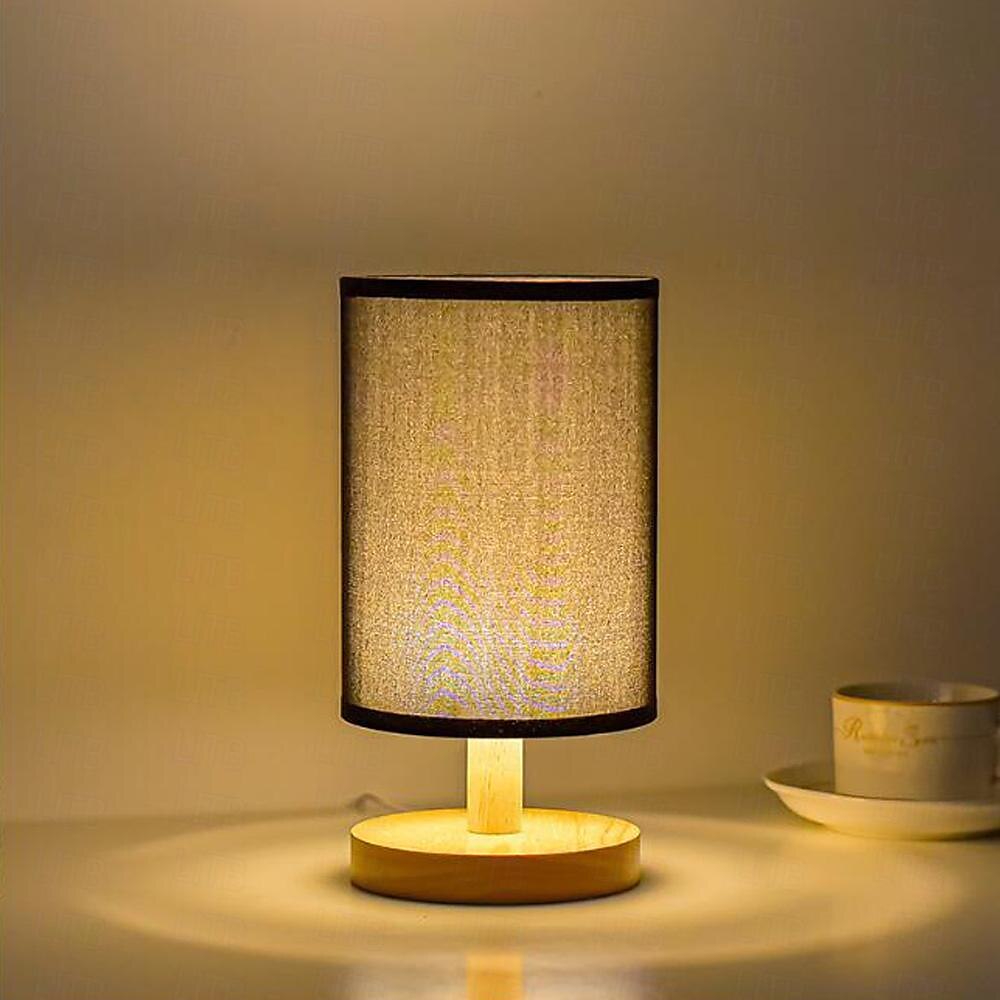 stolní lampa noční noční stolek lampa jednoduchá stolní lampa látková dřevěná stolní lampa do ložnice obývací pokoj pracovna 2025 - $19.99 –P10