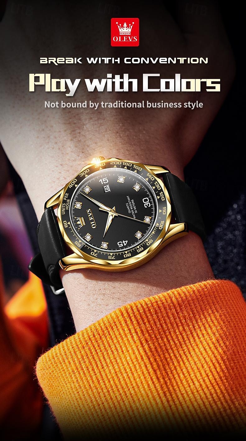 OLEVS Men Quartz Watch Minimalist Fashion Casual Wristwatch Luminous Calendar Waterproof Steel Watch 2026 - $34.99 –P2