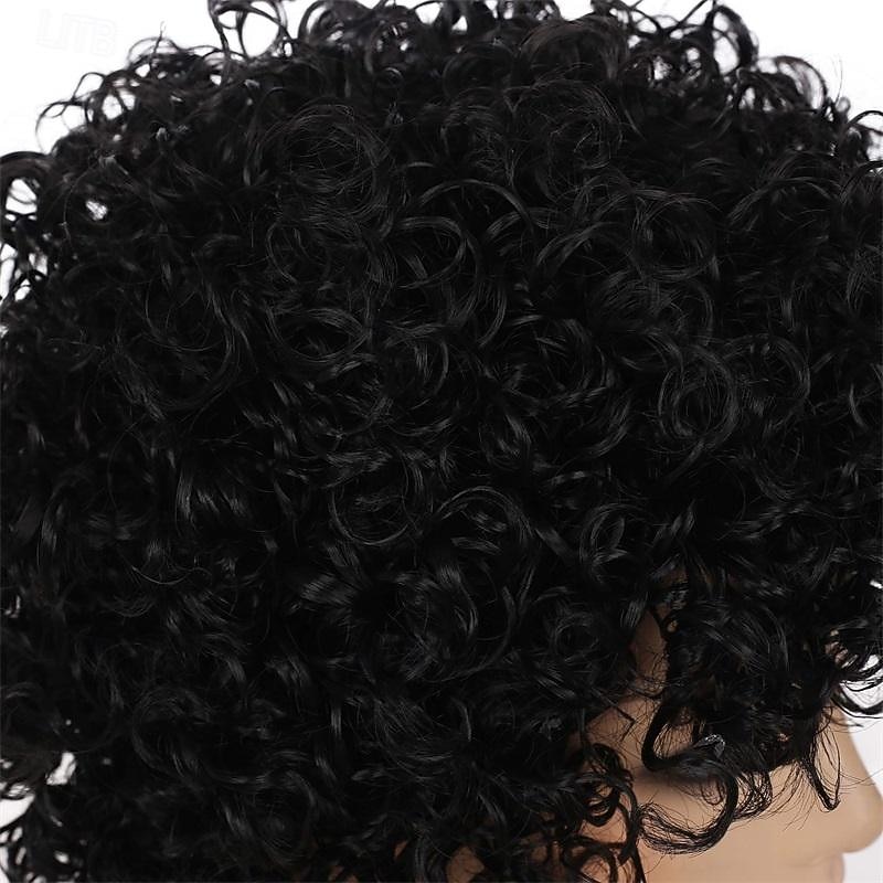 Parrucca Corto Riccia Afro per Donne Nere Parrucche Kinky con Frangia Parrucche Sintetiche Resistente al Calore Parrucche dall'Aspetto Naturale Parrucca di Halloween del 2025 a $21.99 –P6