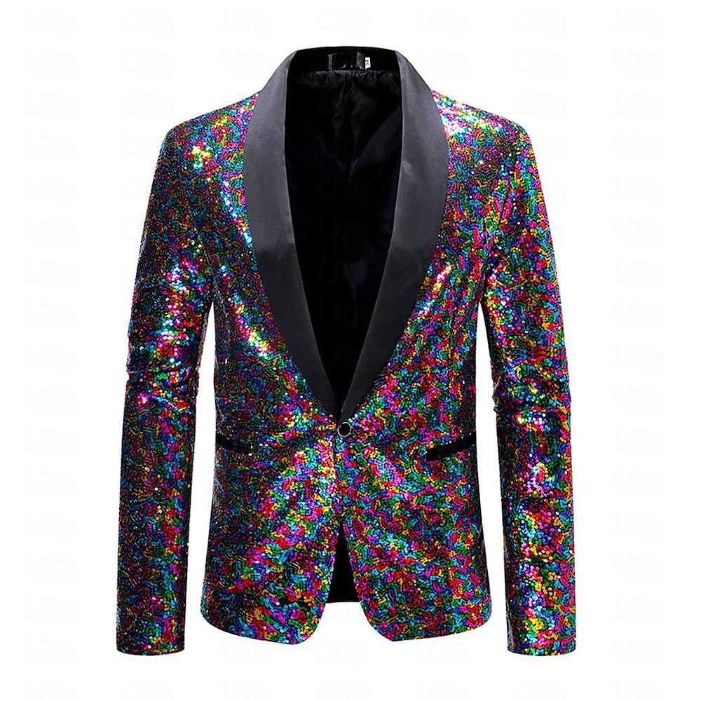 Retro Vintage Rococo Baroque Suits & Blazers Gentleman Sequins Men's Masquerade Party / Evening Pride Parade Pride Month Adults' Coat 2025 - $68.99 –P2