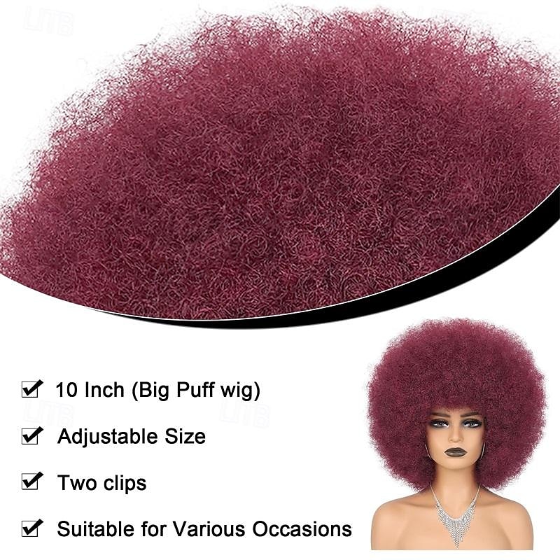 Hair Red Afro Wigs for Black Women Glueless Wear and Go Wig  display picture 3