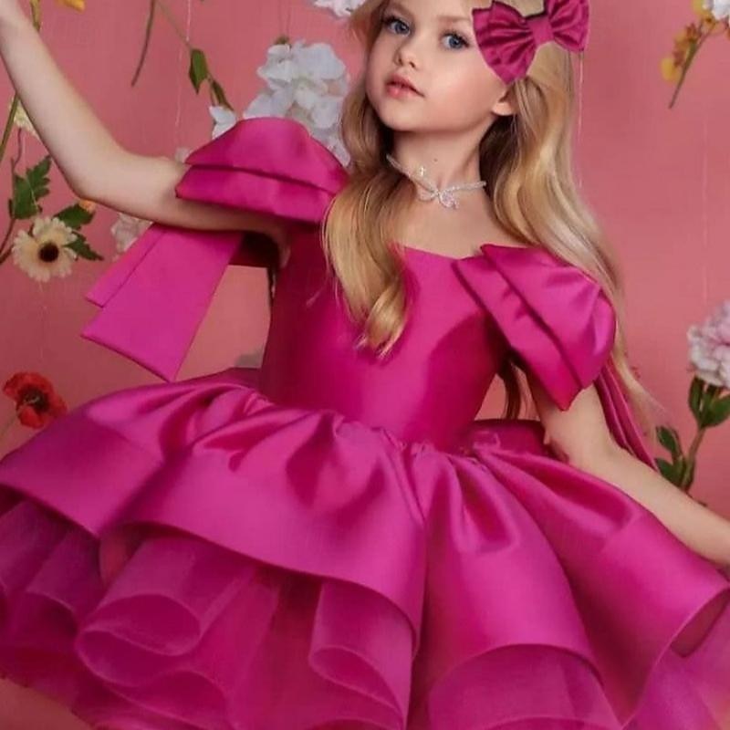 Kids Girls' Flower Girl Dress Party Dress Solid Color Sleeveless Performance Wedding Party Mesh Princess Sweet Mesh Mid-Calf Sheath Dress Tulle Dress Flower Girl's Dress Summer Spring Fall 4-13 Years 2025 - $72.99 –P3