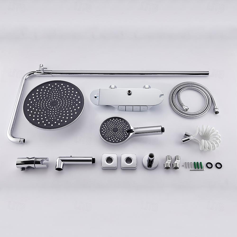 Sistema ducha / Válvula mezcladora termostática Conjunto - Alcachofa incluida Ducha de chorro múltiple Moderno Galvanizado Apertura Externa Válvula Cerámica Bath Shower Mixer Taps 2025 - $856.97 –P19