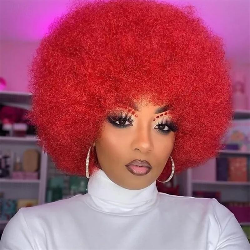 paruka afro kudrnaté paruky 70. let pro černé ženy nošení bez lepku a měkké černé afro paruky velké skákací a měkké přirozeně vypadající plné paruky pro denní party cosplay kostým halloweeen 2025 - $18.99 –P8