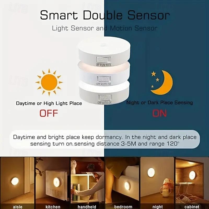 buitentrapverlichting bewegingssensor nachtverlichting usb oplaadbaar buitentrapverlichting led-nachtverlichting voor gangen kasten kasten trappen slaapkamers keukens en binnenplaatsen 1/3 stuks 2026 - $10.99 –P5