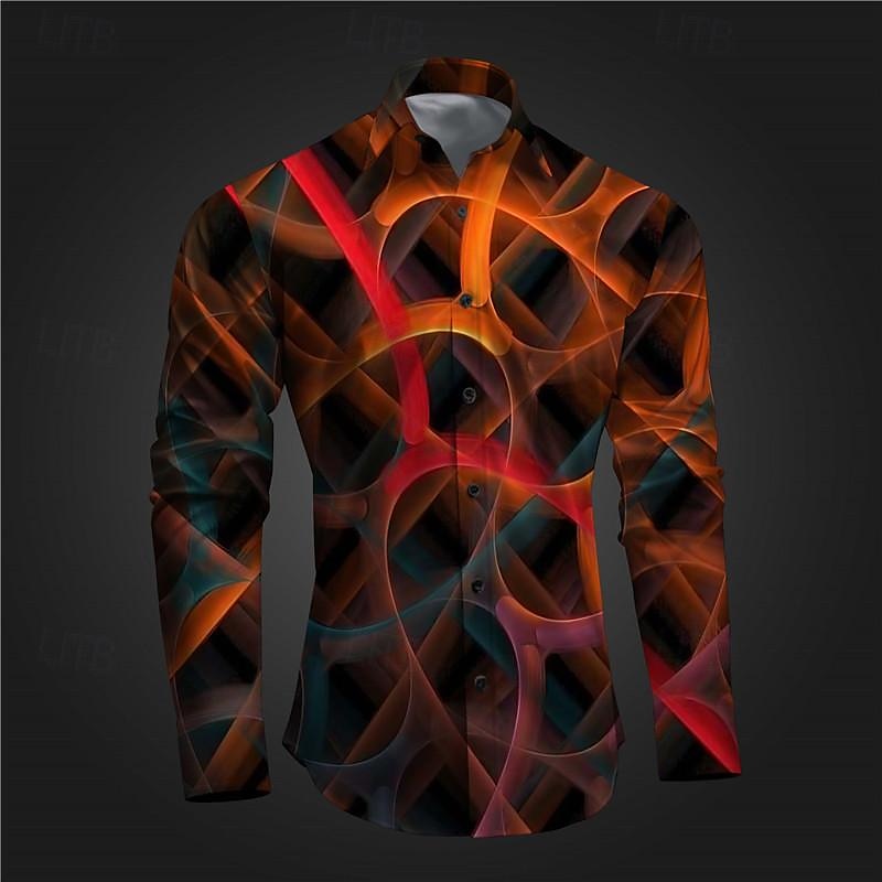 Homme Dragon Chemise Chemise boutonnée manche longue Abstrait Sous-culturel Usage quotidien Sortie Printemps Col rabattu Imprimer Bouton bas Jaune Rouge Bleu Violet de 2025 ? $26.99 –P10