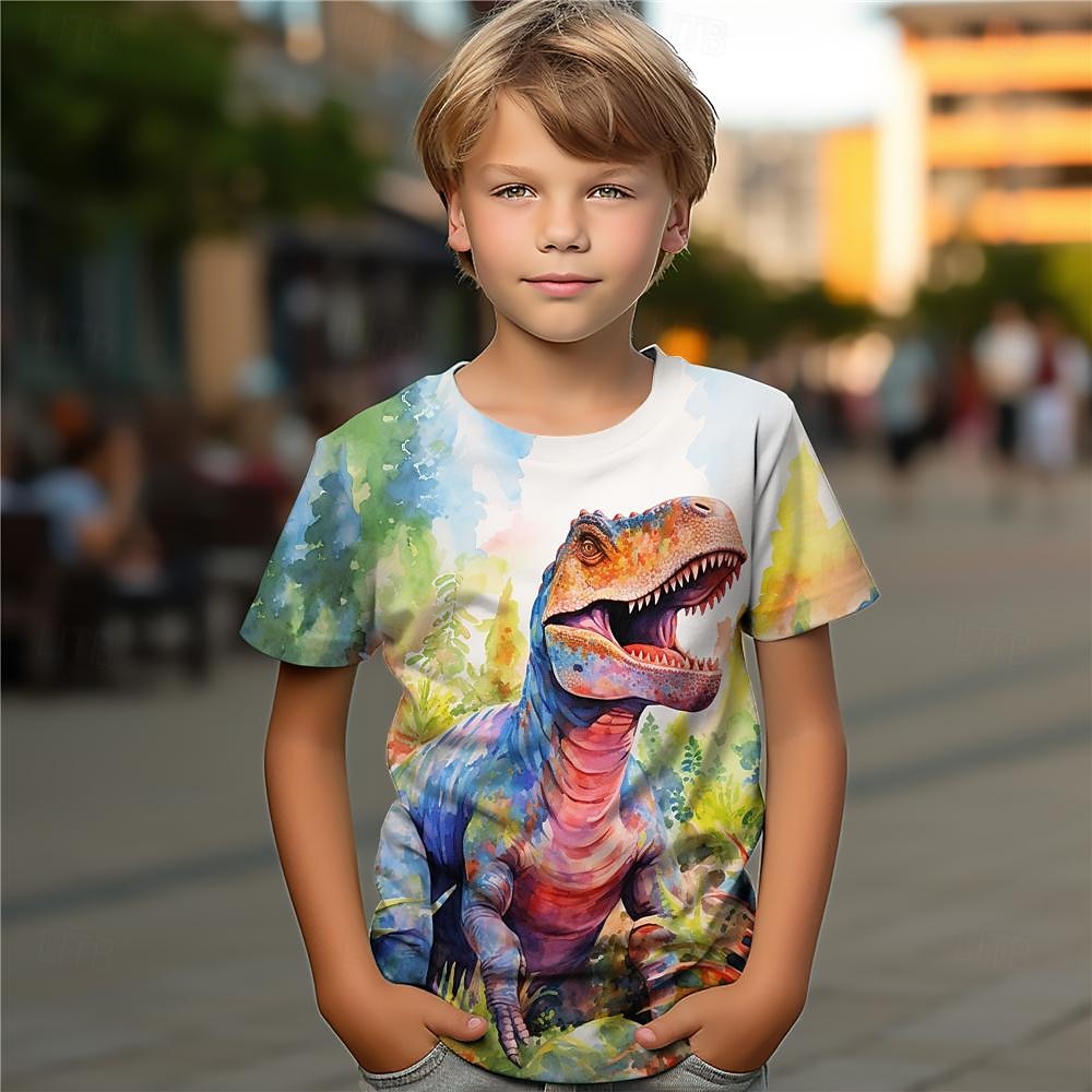 Boys 3D Dinosaur Tee Shirts Short Sleeve 3D Print Summer Active Sports Fashion Polyester Kids 3-12 Years Crew Neck Outdoor Casual Daily Regular Fit 2026 - $11.99 –P5
