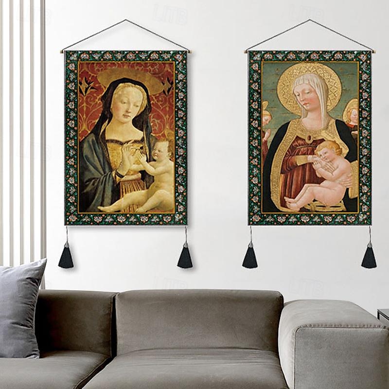 2db-os csomag vintage középkori szőtt faliszőnyeg art dekor takaró függöny otthon hálószoba nappali dekoráció északi pamutvászon bojt 14" x 20" 2025 - $16.99 –P3