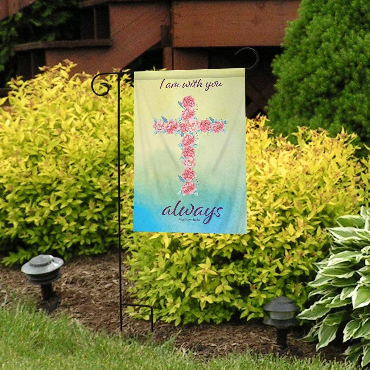 Ježíšská zahradní vlajka 12x18 palců Venkovní dekorace On vstal Vítejte Zahradní terasa vlajka Květinový dvorek vlajka Dvouruční prázdninové venkovní vlajky 1ks 2026 - $10.99 –P7