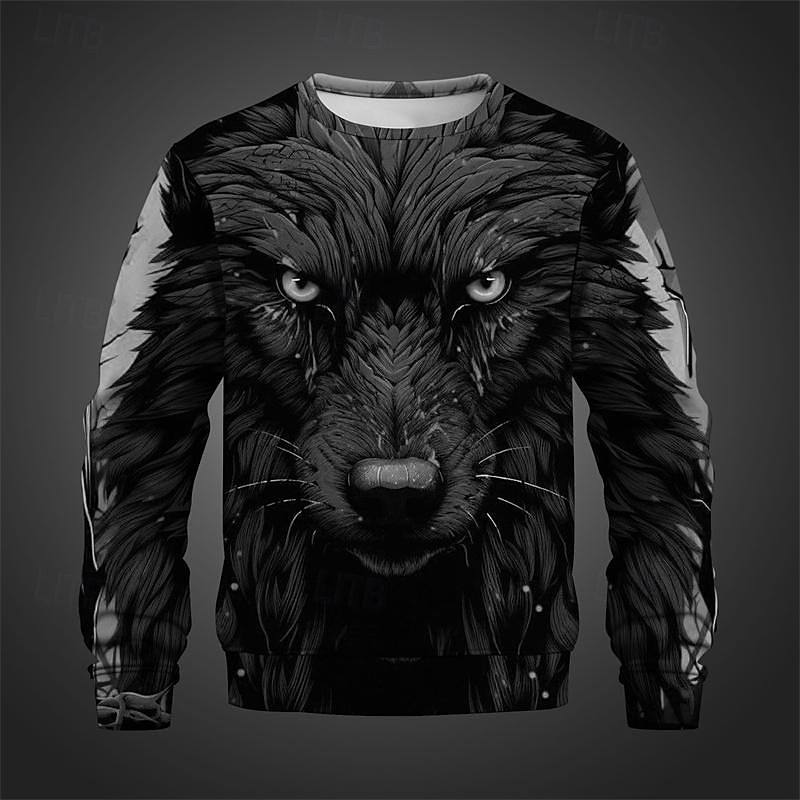 Pánské Zvíře Vlk Mikiny Mikina Svetr Dlouhý rukáv Mikina Tričkový 3D Subkultůra 3D tisk Dovolená Jdeme ven Streetwear 3D tisk Jaro & podzim 2025 - $29.99 –P11