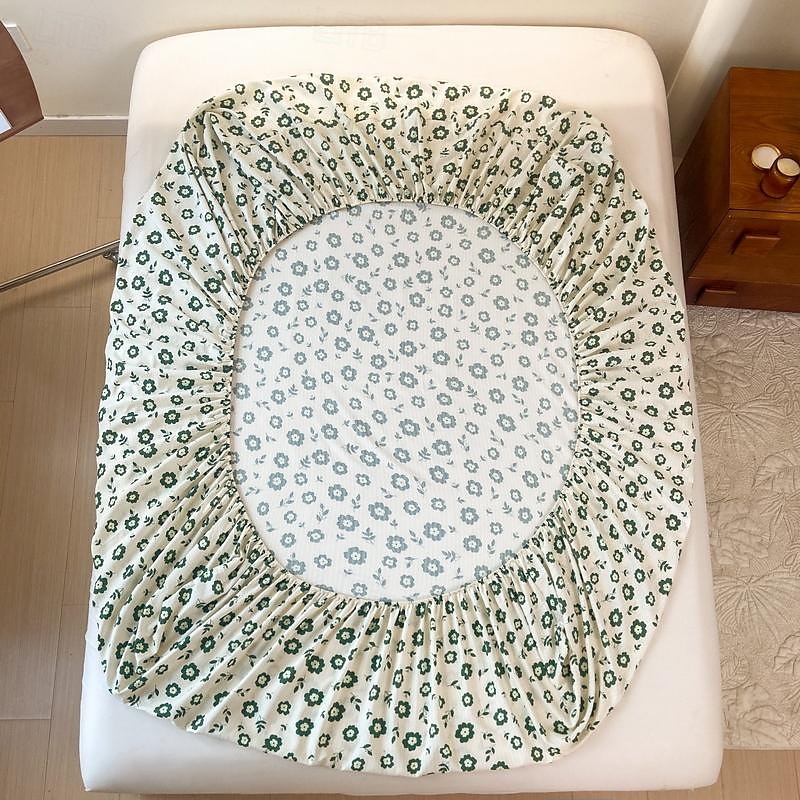 Lençol de cama 100% algodão de 1 unidade com capa de cama de flores pequenas fragmentadas capa de colchão elástica para cama de casal de luxo individual ou dupla disponível em vários tamanhos de 2025 por $22.99 –P14