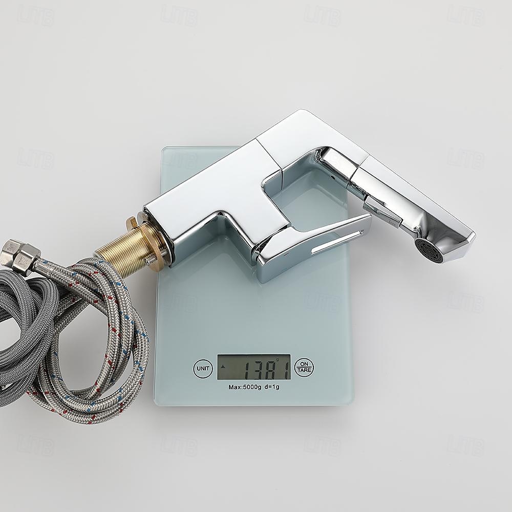 Bathroom Sink Faucet - Rotatable / Pull out / Classic Electroplated Centerset Single Handle One HoleBath Taps 2025 - $218.69 –P4