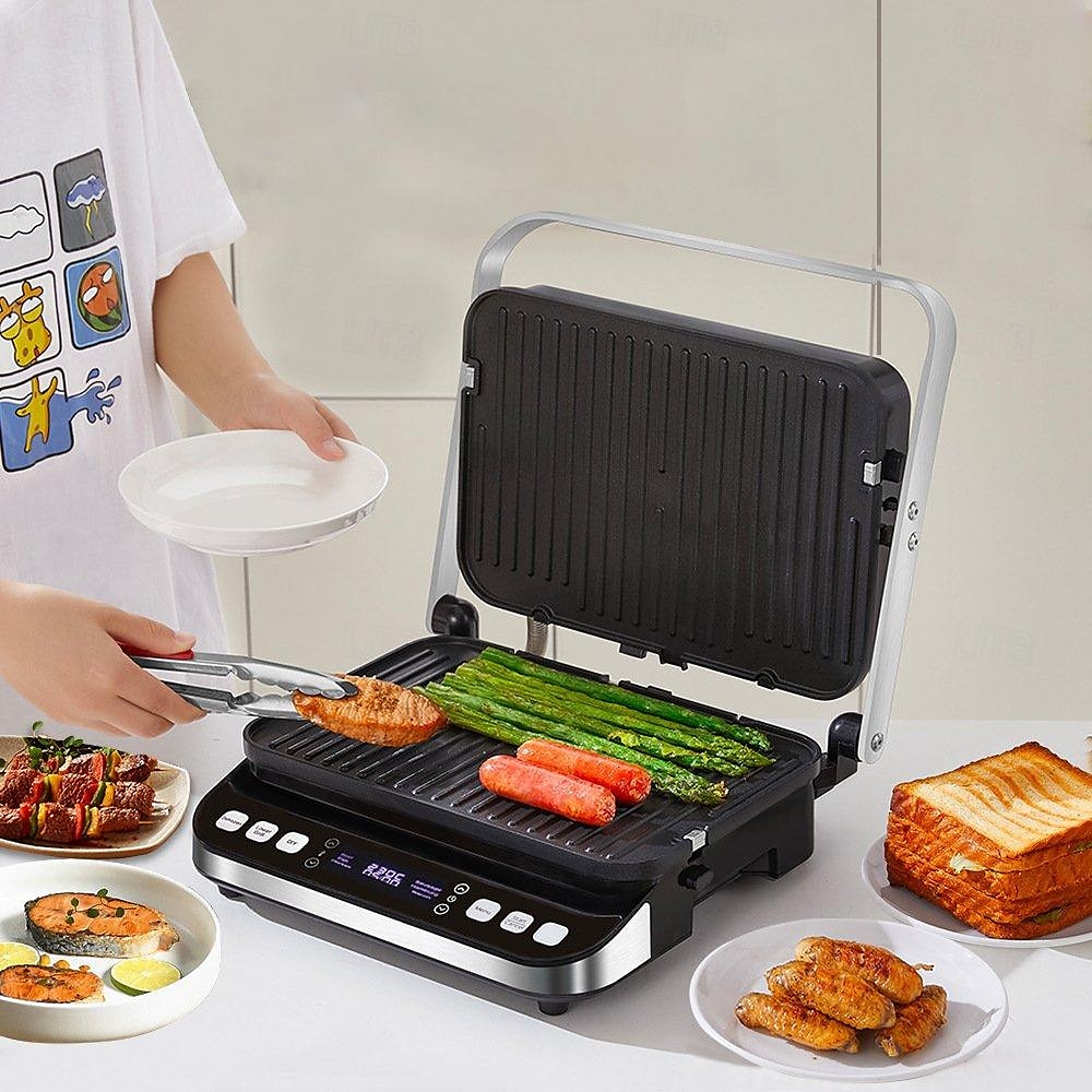 Elektrischer Kontaktgrill, digitale Grillplatte und Presse, optionale Waffeleisenplatten, 180-Grad-Grill, elektrischer Antihaft-Grill 2025 - $261.99 –P2