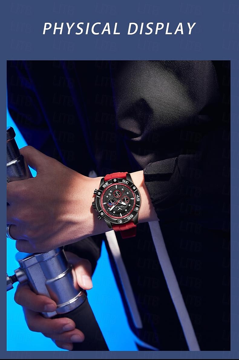 ONOLA Men Quartz Watch Sports Fashion Casual Wristwatch Luminous Calendar Waterproof Decoration Silicone Watch 2025 - $38.99 –P8