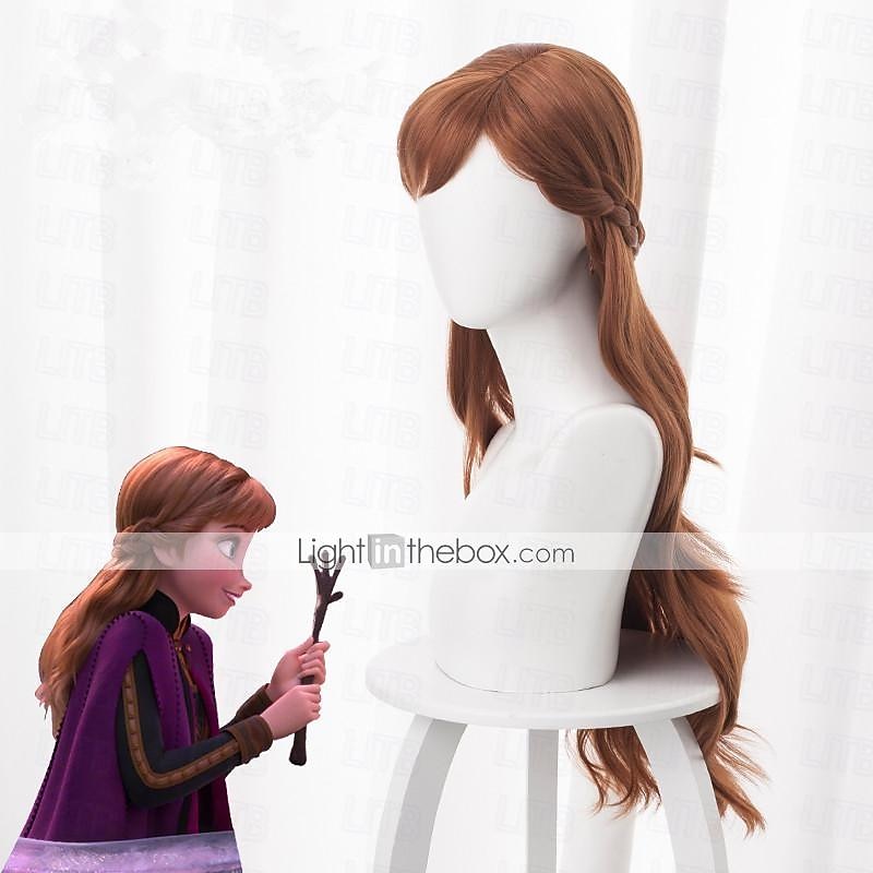 conjunto com fantasia de festa vestidos de tule cacheados assimétricos com franja peruca muito longa 2 peças feminino congelado conto de fadas princesa anna halloween carnaval baile de máscaras de 2025 por $60.99 –P8