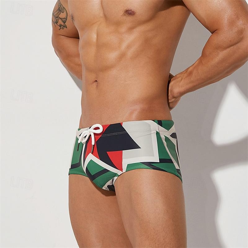 Per uomo Pantaloncini da mare Slip da bagno Da tutti i giorni Da mare Summer Beach Swimming Asciugatura rapida Morbido Comodo A cordoncino Vita elastica Color Block Breve Tuta da ginnasta Informale del 2025 a $12.99 –P3