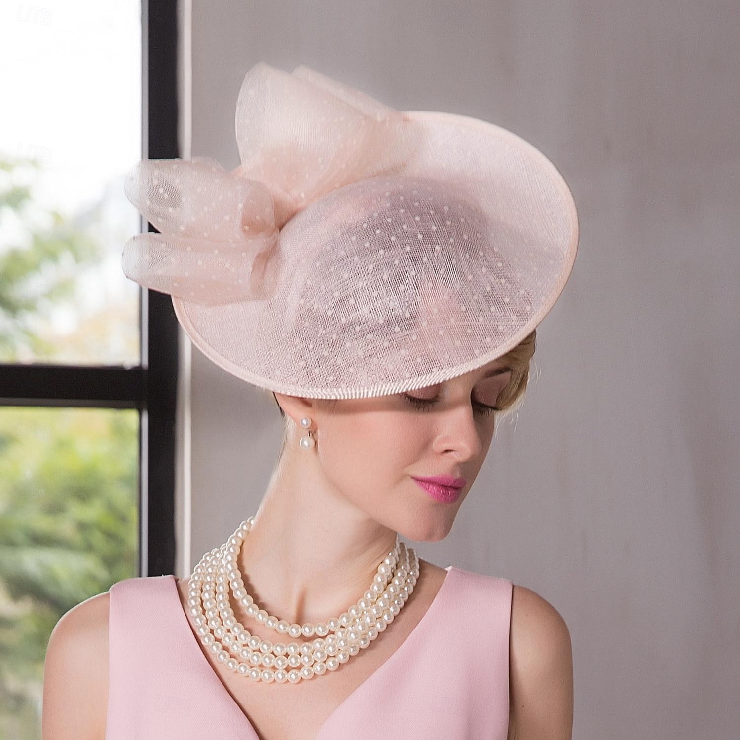 hatter sinamay tallerken lue topp hatt sinamay hatt bryllup teselskap elegant bryllup med bowknot hodeplagg hodeplagg 2026 - $45.99 –P8