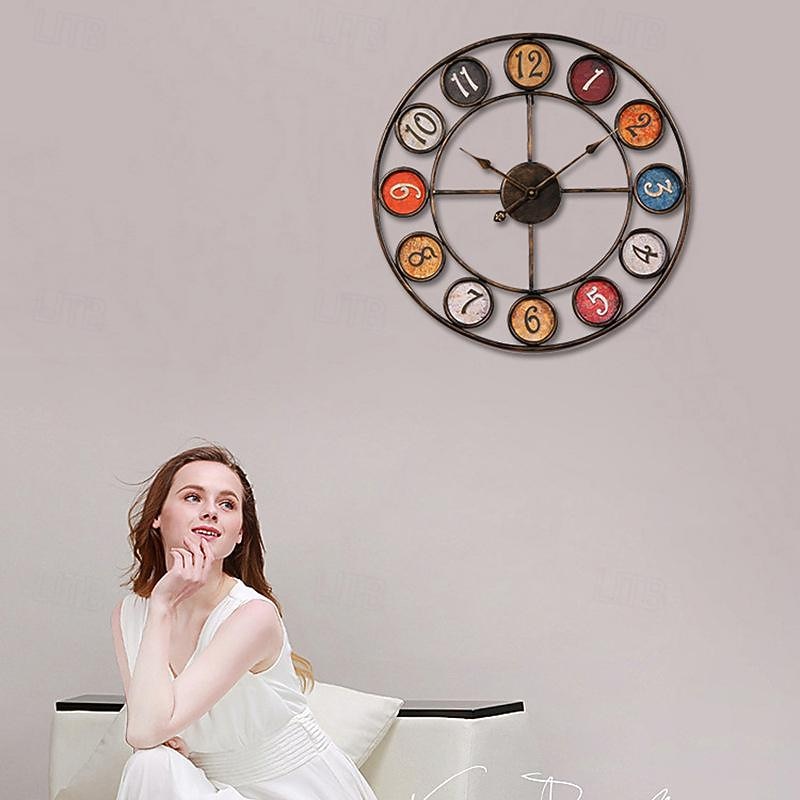 grande horloge murale à piles analogique silencieuse sans tic-tac horloge décorative ronde pour cuisine bureau restaurant café bar décor 60 cm de 2026 ? $75.99 –P8