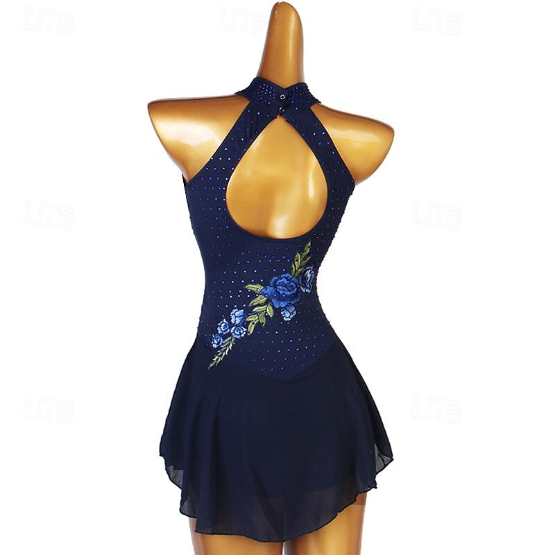 tánc salsa latin tánc ruha strasszos női lányok teljesítmény edzés hosszú ujjú magas sifon spandex 2025 - $132.99 –P3
