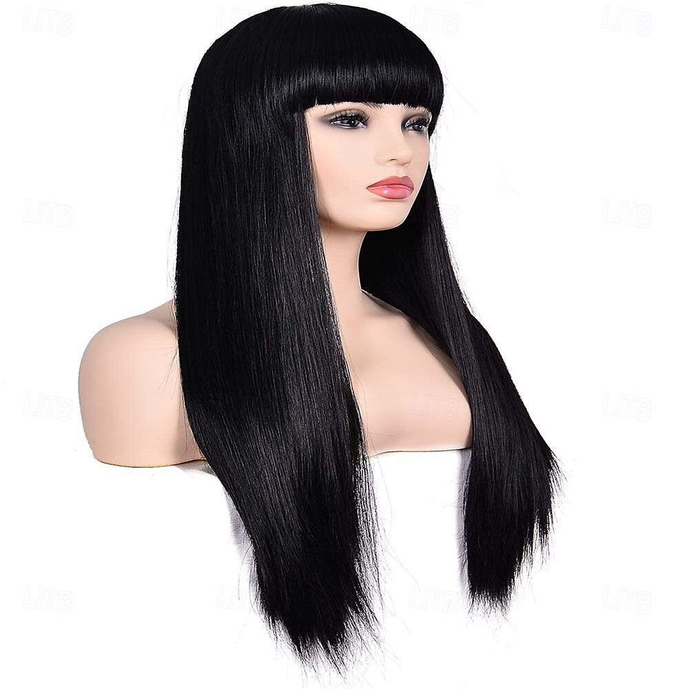Dames 26 lange rechte groene synthetische bestendige haarpruiken met pony Natuurlijk ogende pruik voor dames Halloween cosplay St. Patrick's Day pruiken 2025 - $20.99 –P3