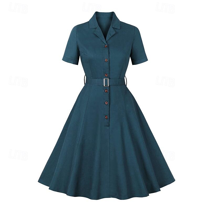Retro 50. léta Vintage šaty Koktejlky Houpací šaty Flare šaty Maškarní kostým Dámské Plesová maškaráda Večírek loučení se svobodou nevěsty Dospělé Šaty Šaty pro návrat domů 2025 - $34.99 –P14