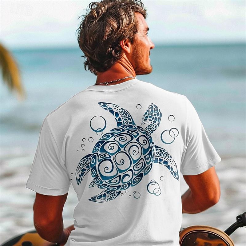 Hombre Graphic Animal tortugas Camiseta Manga Corta Camiseta Impresión 3D Cuello Barco Camisa Diario Hawaiano Estilo centro turístico Deporte Festivos Noche Blanco Verde Claro Rosa Primavera verano 2026 - $19.49 –P1