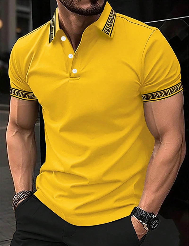 Herren Poloshirt Polos mit Knöpfen Casual Sport Kargen Kurzarm Modisch Basic Farbblock Patchwork Sommer Regular Fit Schwarz Armeegrün Burgunderrot Marinenblau Beige Poloshirt 2025 - $17.99 –P15