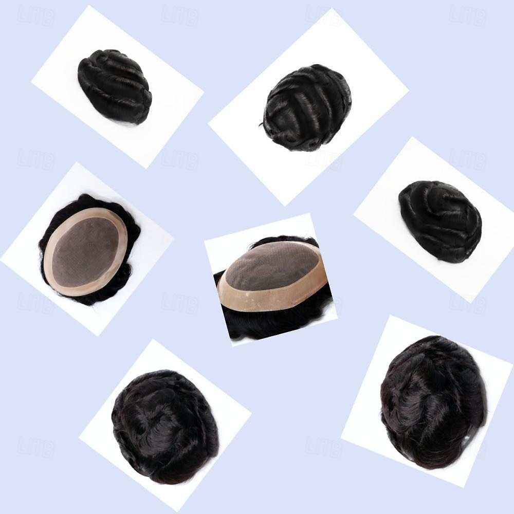 Herren Remy Menschenhaar Toupees Glatt / Wellen Monofilament / 100% handgebunden / Vollspitze Beste Qualität / Natürlicher Haaransatz / 100% Jungfrau Party / Valentinstag / Freizeitskleidung 2025 - $156.99 –P3