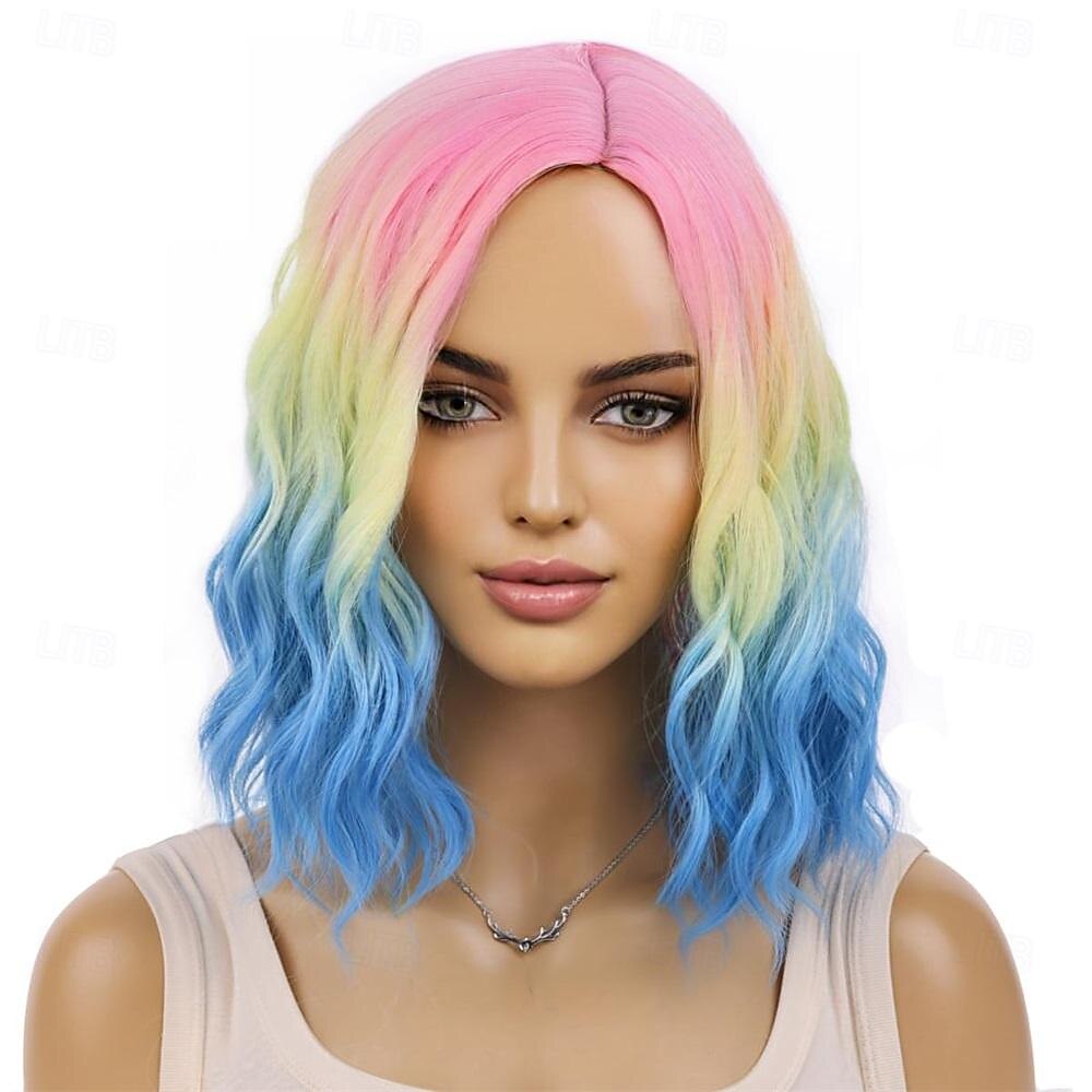 Perruque verte perruque ombragée verte perruque bob verte perruques vertes pour femmes perruques courtes bouclées ondulées vertes perruques synthétiques perruques du jour de la Saint-Patrick de 2025 ? $18.99 –P13