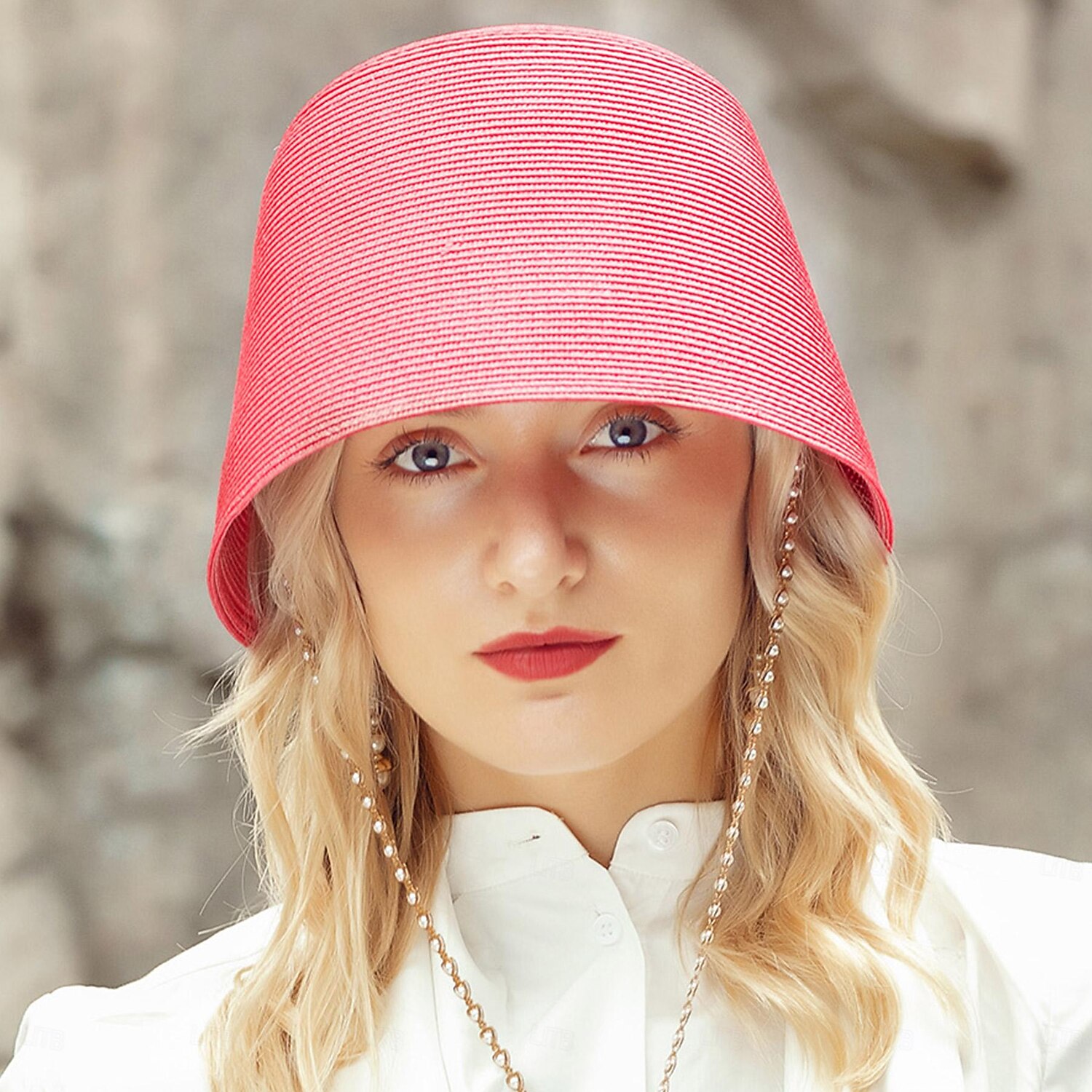 Hatter polyester Strå Bøttehatt Stråhatt Solhatt Bryllup Avslappet Elegant Bryllup Med Ren Farge Hodeplagg Hodeplagg 2025 - $15.99 –P10
