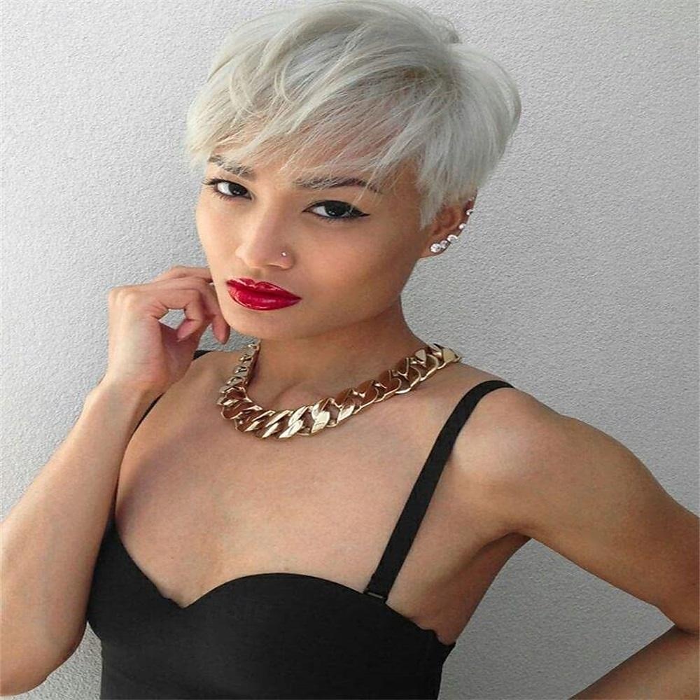 Perruques Courtes Synthétiques pour Femmes Noires/Blanches Cheveux de Couleur Naturelle Perruques pour Femmes Perruques Cheveux Courts avec Frange Perruques de la Saint-Patrick Perruques d'Halloween de 2025 ? $20.99 –P4
