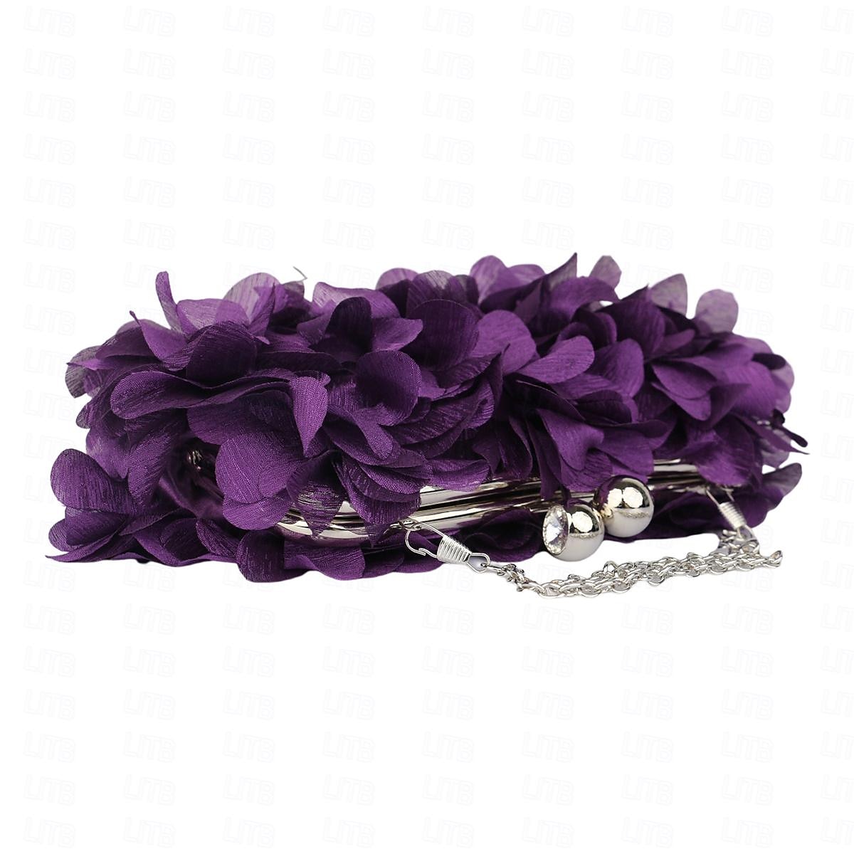 Femmes Pochette Sac de soirée Satin Soirée Saint-Valentin Strass Chaîne Couleur Unie Violet de 2025 ? $29.99 –P5