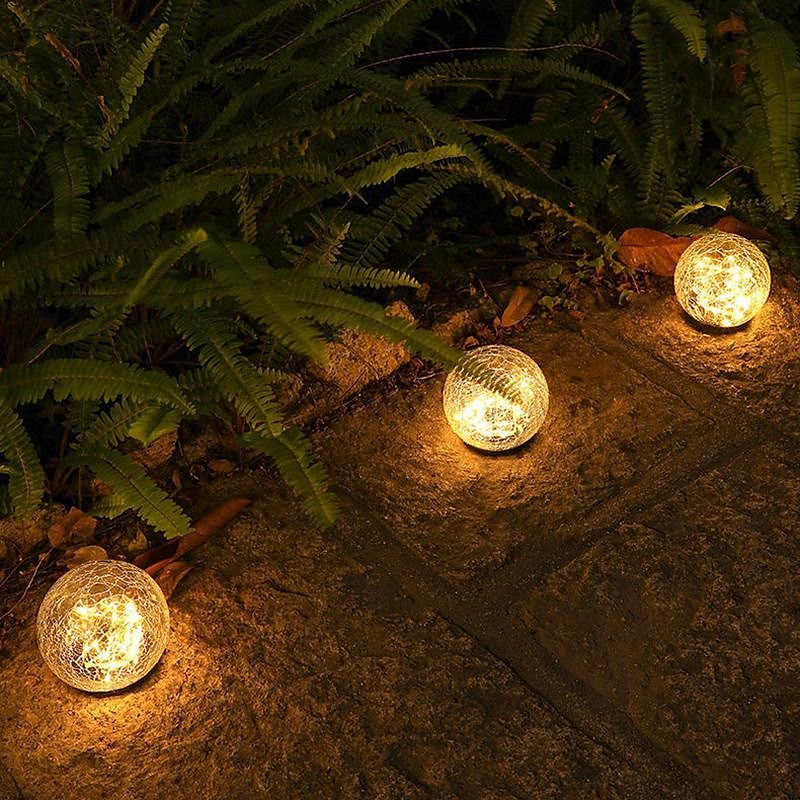 solární lední hokej pohřbená lampa trávník vložená lampa venkovní nádvoří zahrada krok atmosféra dekorace led crack lampa 2025 - $24.99 –P10
