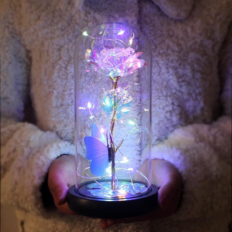 Fiore di rosa luminescente arcobaleno - Regalo romantico per donne ideale per la festa della mamma anniversari matrimoni e occasioni speciali del 2025 a $23.99 –P1