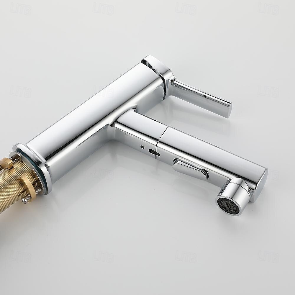 2025年 バスルームのシンクの蛇口 - 引出式 電気メッキ センターセット シングルハンドルつの穴Bath Taps  コレクション – $129.99 –P1