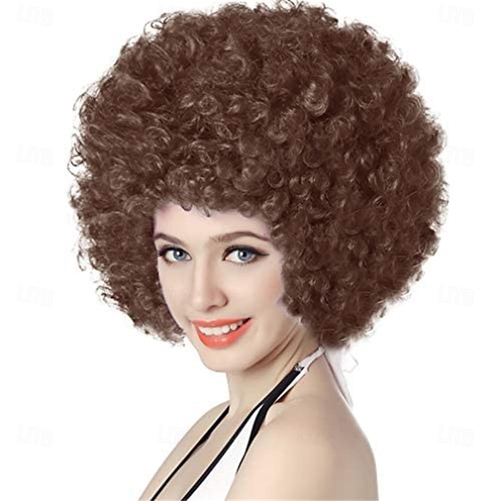 rövid, göndör, göndör afro paróka nőknek 70-es évek szintetikus hőálló parókák vicces party cosplay haj St. Patrick napi parókák 2025 - $21.99 –P13