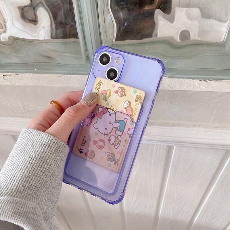 telefoon hoesje Voor iPhone 15 Pro Max Plus iPhone 14 13 12 11 Pro Max Mini SE X XR XS Max 8 7 Plus Achterkant Kristalhelder Slanke behuizing Transparant Ultra dun Kaartsleuf Kleurgradatie TPU 2025 - $10.99 –P10