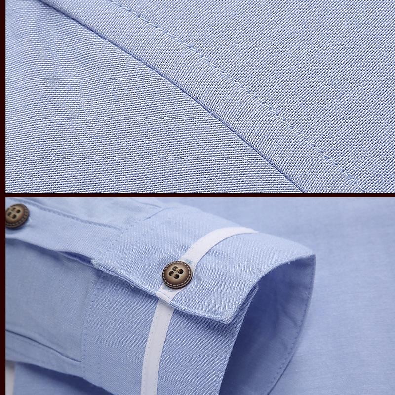 Per uomo Camicia Camicia con colletto cinese Camicia con colletto alla coreana Camicia elegante Camicia con Bottoni Semplice Matrimonio Feste Rosa Blu Azzurro cielo Grigio scuro Manica Lunga Colletto del 2025 a $30.99 –P12