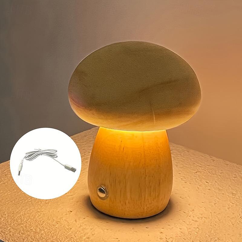 Lampe led champignon rechargeable, veilleuse de table créative, veilleuse de chevet, interrupteur tactile, lumière d'ambiance, cadeau de 2025 ? $21.99 –P3