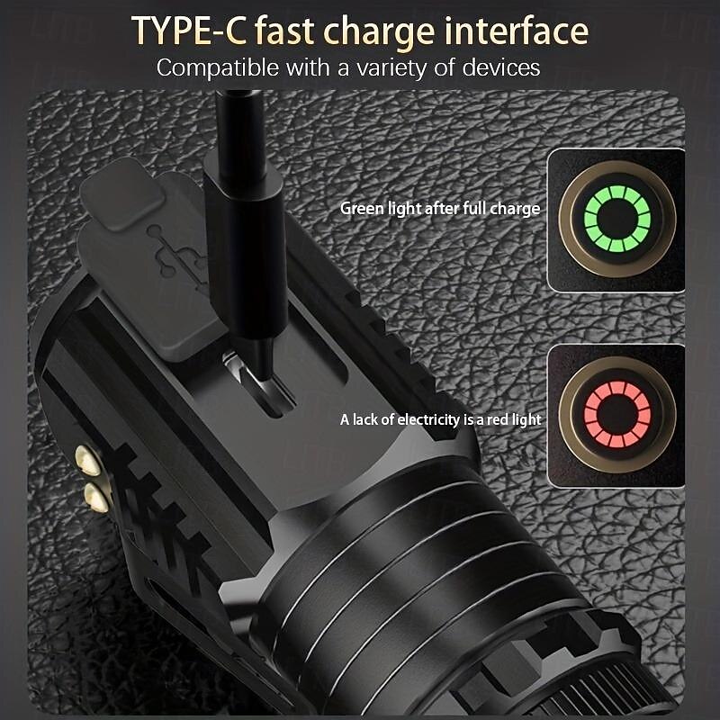 Super Bright Flashlight, Compact Portable Mini Flashlight, Outdoor Waterproof Multi-functional Night Fishing Lamp, Cap Pliers Lamp 2025 - $11.99 –P4