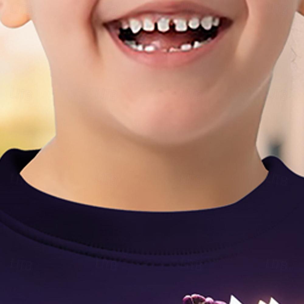 Pyhä Patrick Poikien 3D Dinosaurus College Pullover Pitkähihainen 3D-tulostus Kevät Syksy Muoti Katutyyli Tyylikäs Lapset 3-12 vuotta 4-12 vuotta Tiukka pyöreä kaula-aukko ulko- Kausaliteetti 2025 - $16.49 –P7