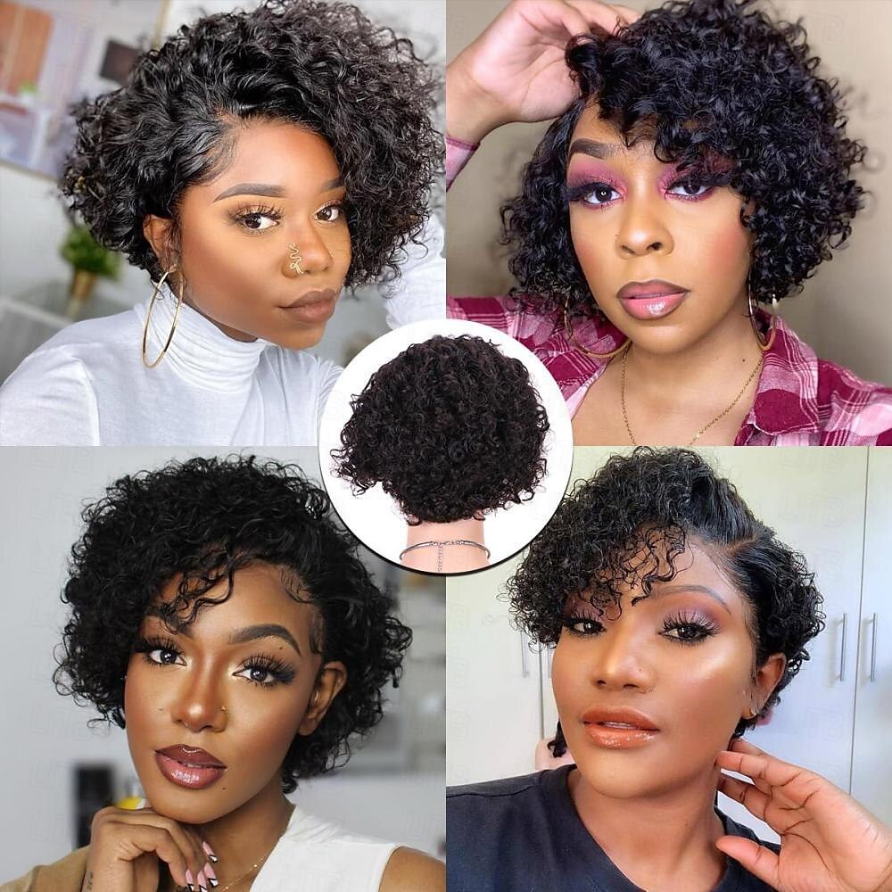 perruque bouclée coupe lutin perruques cheveux humains 13x4x1 t partie perruque bob pour femme partie latérale coupe lutin perruque avant en dentelle avec cheveux de bébé perruque courte coupe bob 6 de 2025 ? $89.99 –P4