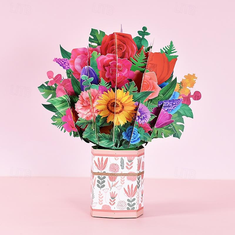 1 bucată felicitare pop-up de ziua mamei fericită cu bilet și plic cea mai bună mamă din toate timpurile felicitare 3d flori fluturi felicitare pop-up cel mai bun cadou pentru mama mama bunica mama vitregă fiică femeie 2025 - $14.99 –P5