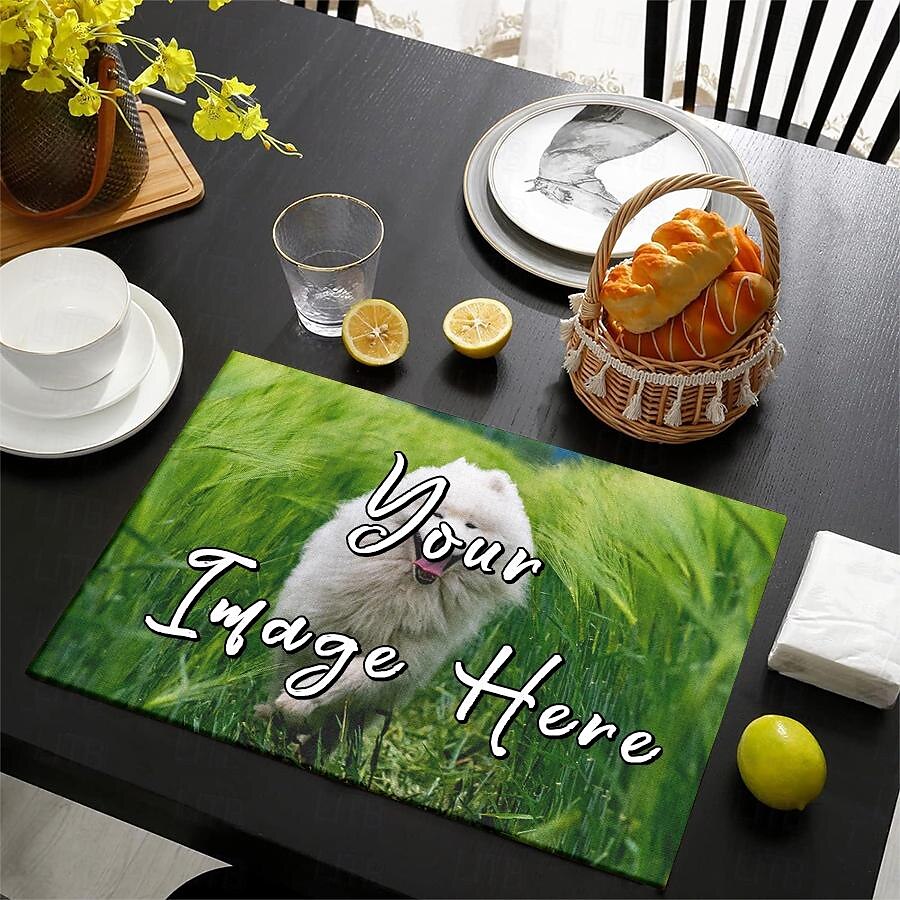 Personalized Tablemat Customized Placemats 1PC/2PCS/4PCS,  Design Your Own Pattern Placemats for Dining Table,12x18inch Decorative Table Mats,Dining Table Decor 2025 - $7.99 –P8