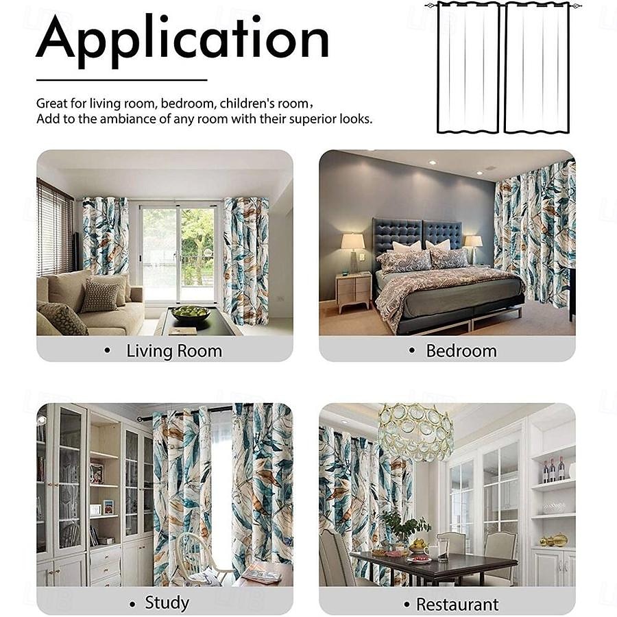 2 painéis 100% cortina blackout com padrão de vitral cortinas para sala de estar quarto cozinha tratamentos de janela com isolamento térmico escurecimento do quarto de 2025 por $37.99 –P16