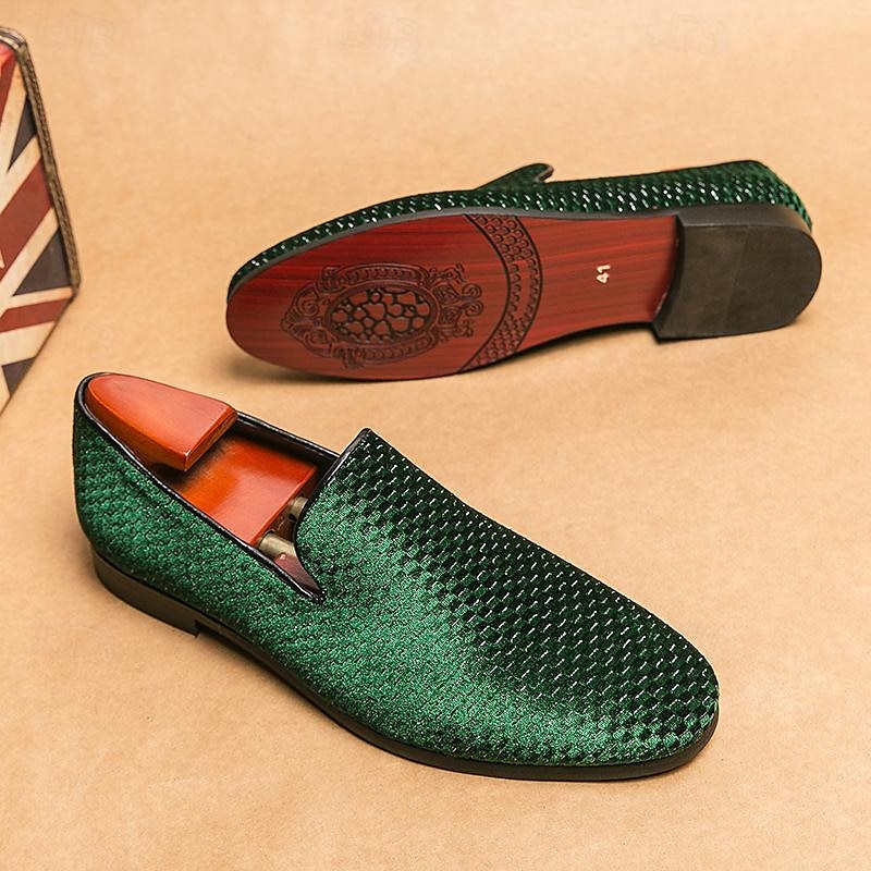 Herren Loafer & Slip On Übergrössen Loafer fahren Wanderschuhe Geschäftlich Britisch Hochzeit Party & Abend St. Patricks Day Stoff Schwarz Weiß Blau Frühling Herbst 2025 - $59.99 –P3