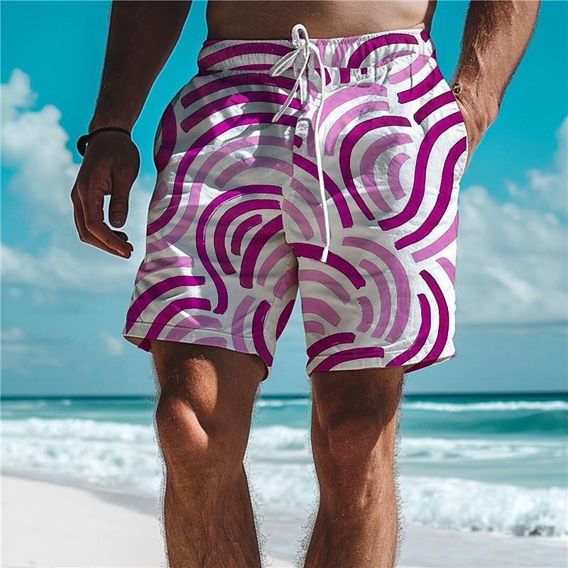 Waves Men's Resort 3D Printed Board Shorts Swim Trunks Elastic Waist Drawstring with Mesh Lining Aloha Hawaiian Style Holiday Beach S TO 3XL 2025 - $19.99 –P8