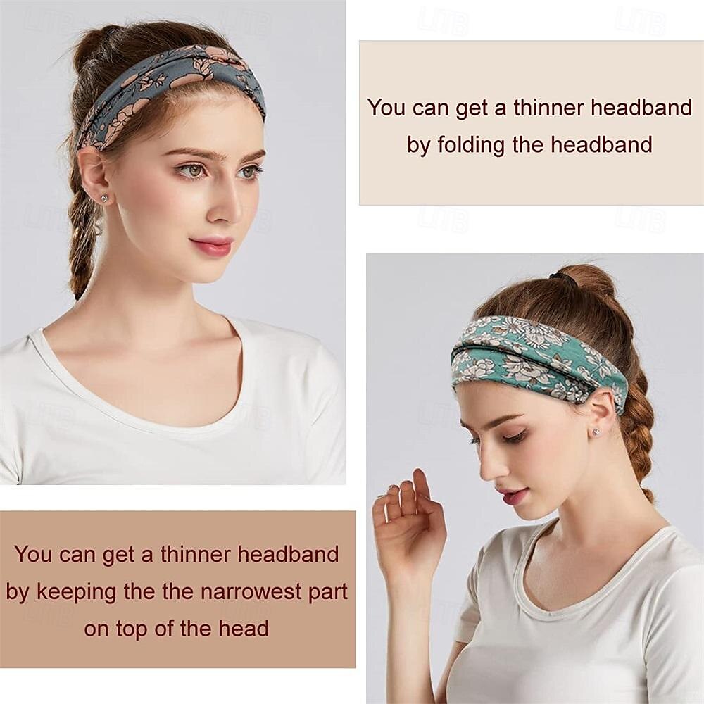 Boho Headbands For Women Fashion Wide Headband Yoga Workout Head Bands Hair Accessories Band 2025 - $4.99 –P6