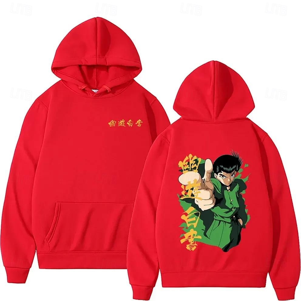 Yu Yu Hakusho Yusuke Urameshi Kurama Kapuce Animák Manga Anime Přední kapsa Grafika Pro Pro páry Pánské Dámské Dospělé Karneval Plesová maškaráda Horká ražba Běžné / Denní 2025 - $27.99 –P4
